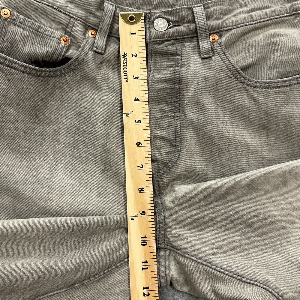 Levi's 501 Premium Jeans Womens W27 L26‎ Gray Button Fly 100% Cotton Straight - Picture 11 of 15